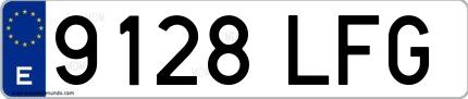 Ejemplo de matrícula española 9128 LFG