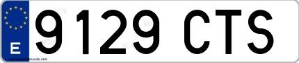 Ejemplo de matrícula española 9129 CTS