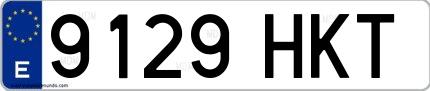 Ejemplo de matrícula española 9129 HKT