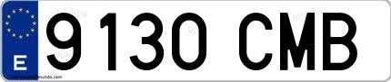 Ejemplo de matrícula española 9130 CMB