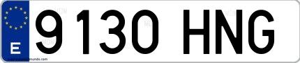 Ejemplo de matrícula española 9130 HNG