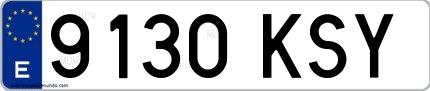 Ejemplo de matrícula española 9130 KSY
