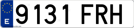 Ejemplo de matrícula de coche ordinaria 9131 FRH