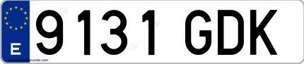 Ejemplo de matrícula española 9131 GDK