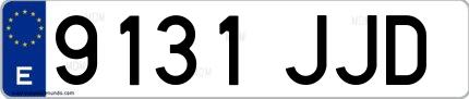 Ejemplo de matrícula española 9131 JJD