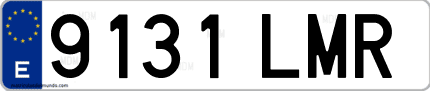 Ejemplo de matrícula de coche ordinaria 9131 LMR