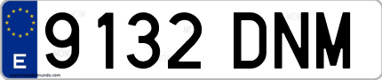 Ejemplo de matrícula de coche ordinaria 9132 DNM