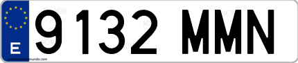 Ejemplo de matrícula de coche ordinaria 9132 MMN