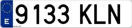 Ejemplo de matrícula española 9133 KLN
