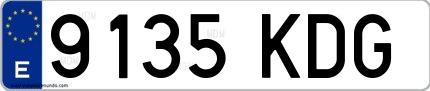 Ejemplo de matrícula española 9135 KDG