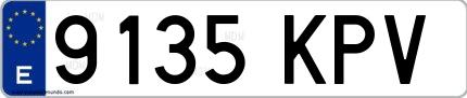 Ejemplo de matrícula española 9135 KPV