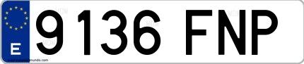 Ejemplo de matrícula española 9136 FNP