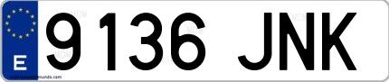Ejemplo de matrícula española 9136 JNK