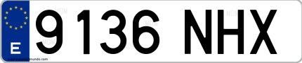 Ejemplo de matrícula española 9136 NHX