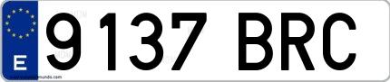 Ejemplo de matrícula española 9137 BRC