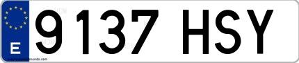 Ejemplo de matrícula española 9137 HSY