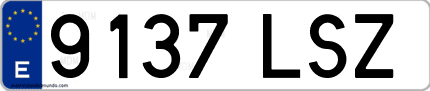 Ejemplo de matrícula de coche ordinaria 9137 LSZ