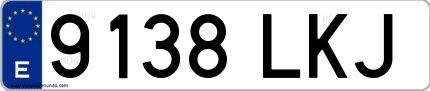 Ejemplo de matrícula española 9138 LKJ