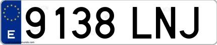 Ejemplo de matrícula española 9138 LNJ