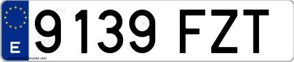 Ejemplo de matrícula española 9139 FZT