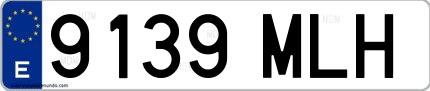 Ejemplo de matrícula española 9139 MLH