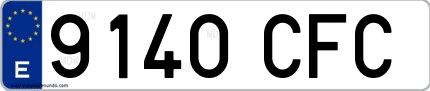 Ejemplo de matrícula española 9140 CFC
