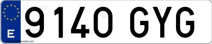 Ejemplo de matrícula española 9140 GYG