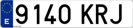 Ejemplo de matrícula española 9140 KRJ