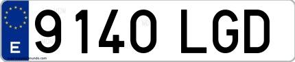 Ejemplo de matrícula española 9140 LGD