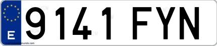 Ejemplo de matrícula española 9141 FYN