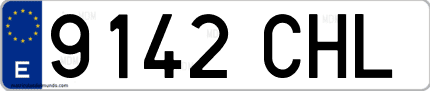 Ejemplo de matrícula de coche ordinaria 9142 CHL