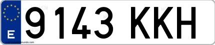 Ejemplo de matrícula española 9143 KKH
