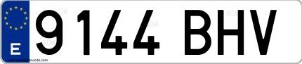 Ejemplo de matrícula española 9144 BHV