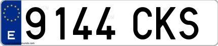Ejemplo de matrícula española 9144 CKS