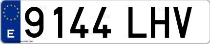 Ejemplo de matrícula de coche ordinaria 9144 LHV
