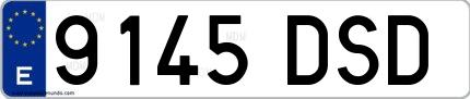 Ejemplo de matrícula española 9145 DSD