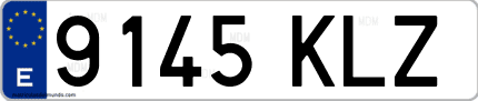 Ejemplo de matrícula de coche ordinaria 9145 KLZ