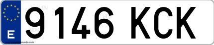 Ejemplo de matrícula española 9146 KCK