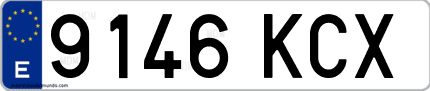Ejemplo de matrícula de coche ordinaria 9146 KCX