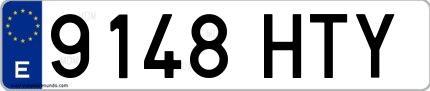 Ejemplo de matrícula española 9148 HTY