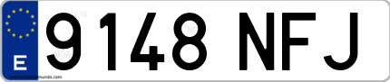 Ejemplo de matrícula de coche ordinaria 9148 NFJ