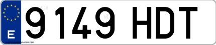 Ejemplo de matrícula española 9149 HDT