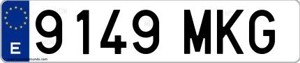 Ejemplo de matrícula española 9149 MKG