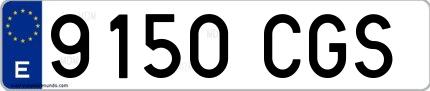 Ejemplo de matrícula española 9150 CGS