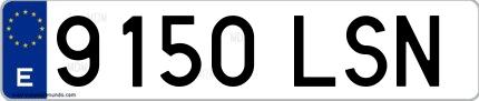 Ejemplo de matrícula española 9150 LSN