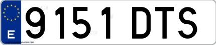 Ejemplo de matrícula española 9151 DTS