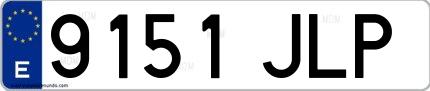 Ejemplo de matrícula española 9151 JLP