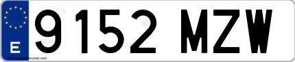 Ejemplo de matrícula española 9152 MZW