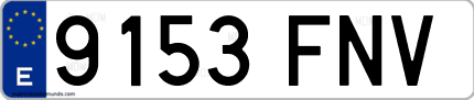 Ejemplo de matrícula de coche ordinaria 9153 FNV