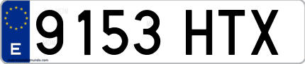 Ejemplo de matrícula de coche ordinaria 9153 HTX